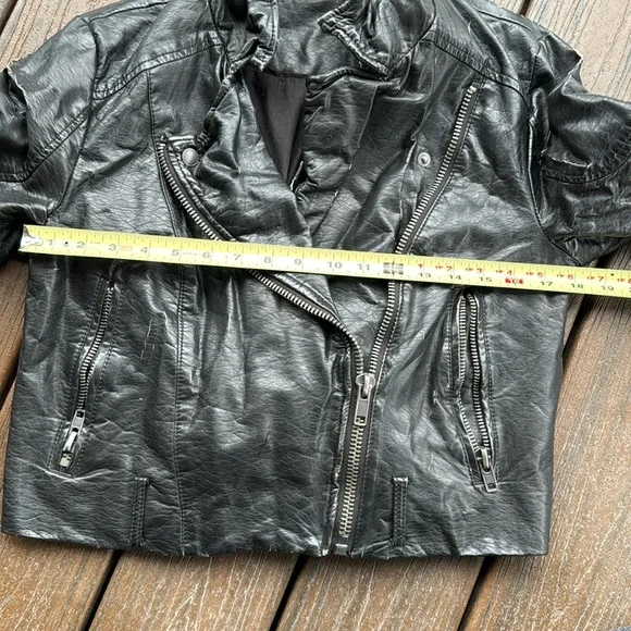 GUC Free People Leather Jacket | Biker Moto Jacket | Black - Picture 6 of 7